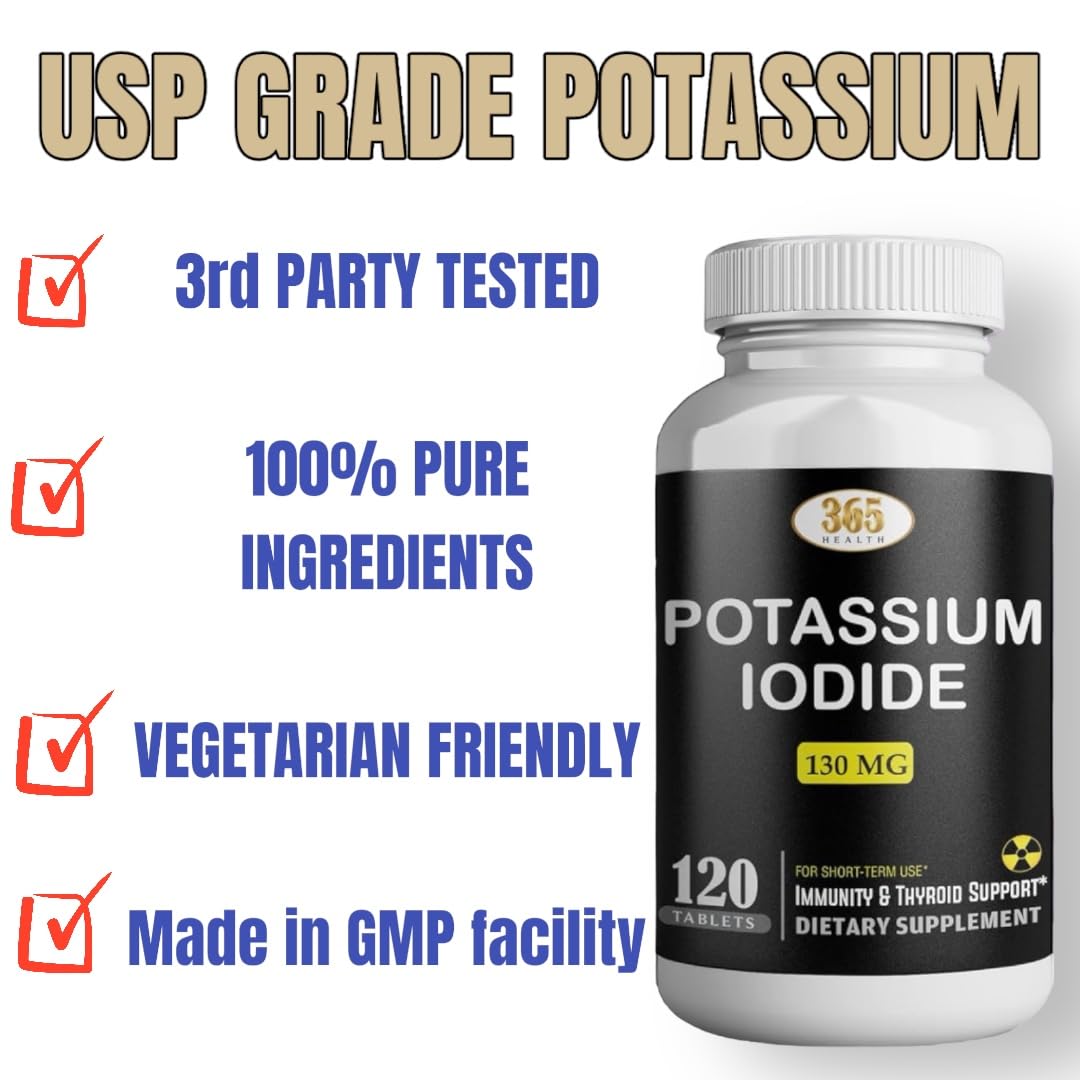 Potassium Iodide130 mg - KI Tablets- Potassium130 mg - USA Made Potassium Iodine Pills YODO Naciente - dailyvitalstore