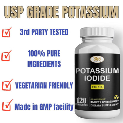 Potassium Iodide130 mg - KI Tablets- Potassium130 mg - USA Made Potassium Iodine Pills YODO Naciente - dailyvitalstore