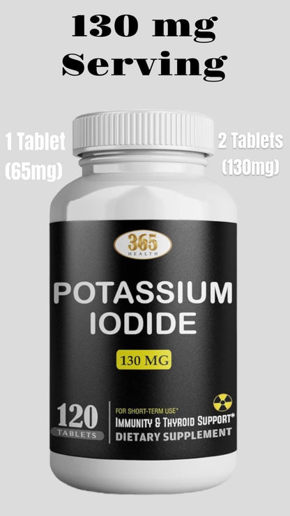 Potassium Iodide130 mg - KI Tablets- Potassium130 mg - USA Made Potassium Iodine Pills YODO Naciente - dailyvitalstore