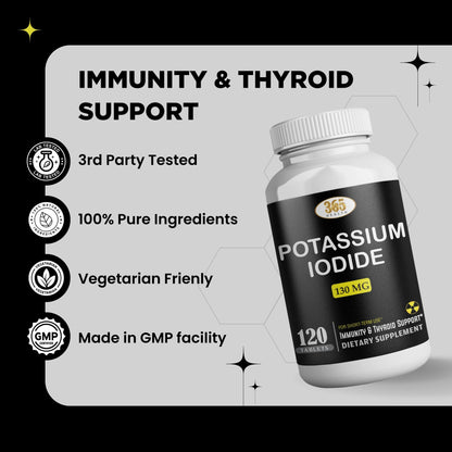 Potassium Iodide130 mg - KI Tablets- Potassium130 mg - USA Made Potassium Iodine Pills YODO Naciente - dailyvitalstore