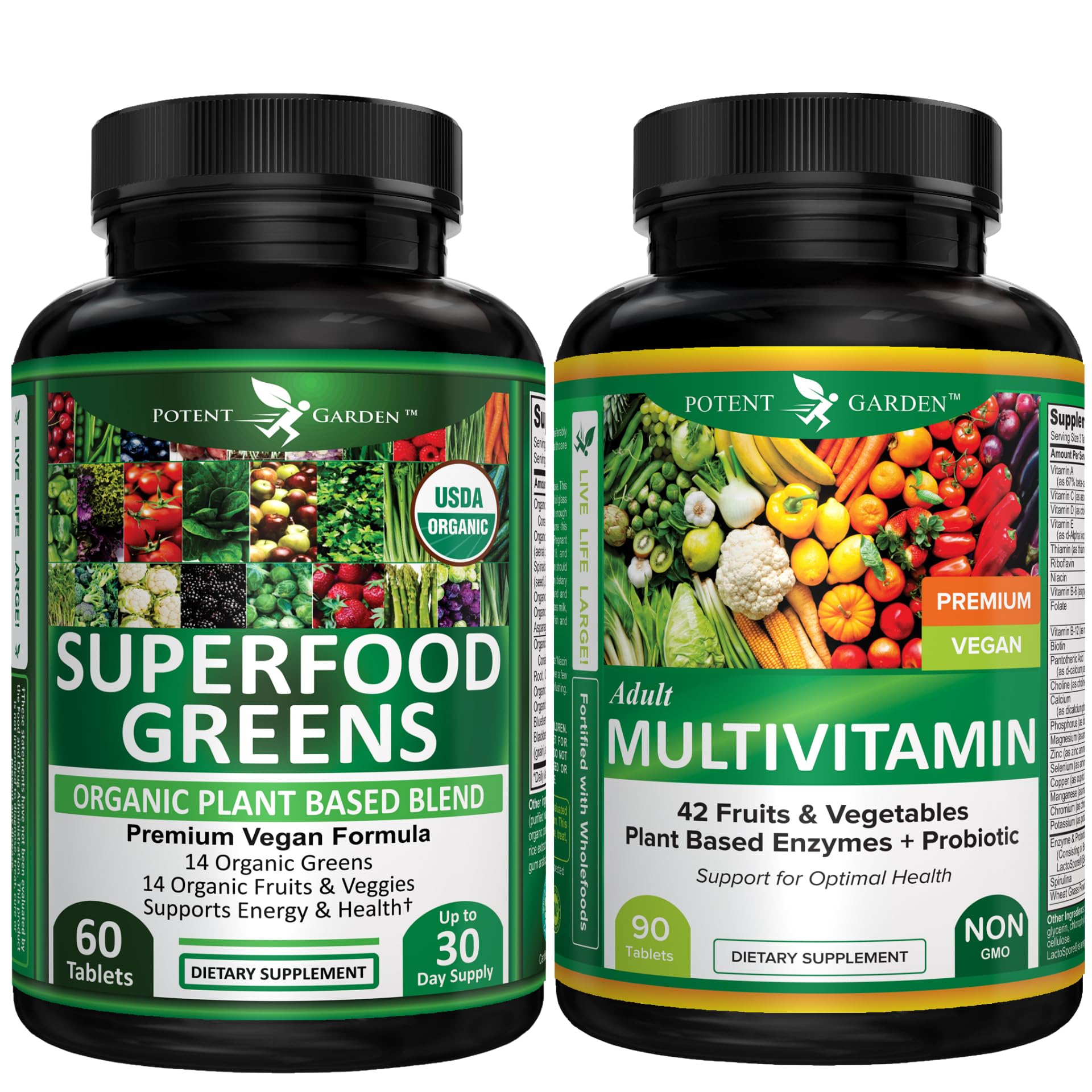 Potent Garden Daily Nutrition Bundle – Superfood Greens + Multivitamin - dailyvitalstore
