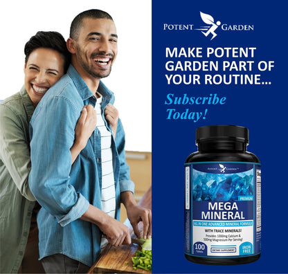 Potent Garden Mega Mineral Supplement Complete Mineral Complex with Calcium Magnesium Zinc Potassium Boron Selenium Chromium & 72 Trace - dailyvitalstore