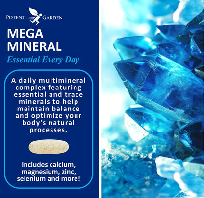 Potent Garden Mega Mineral Supplement Complete Mineral Complex with Calcium Magnesium Zinc Potassium Boron Selenium Chromium & 72 Trace - dailyvitalstore