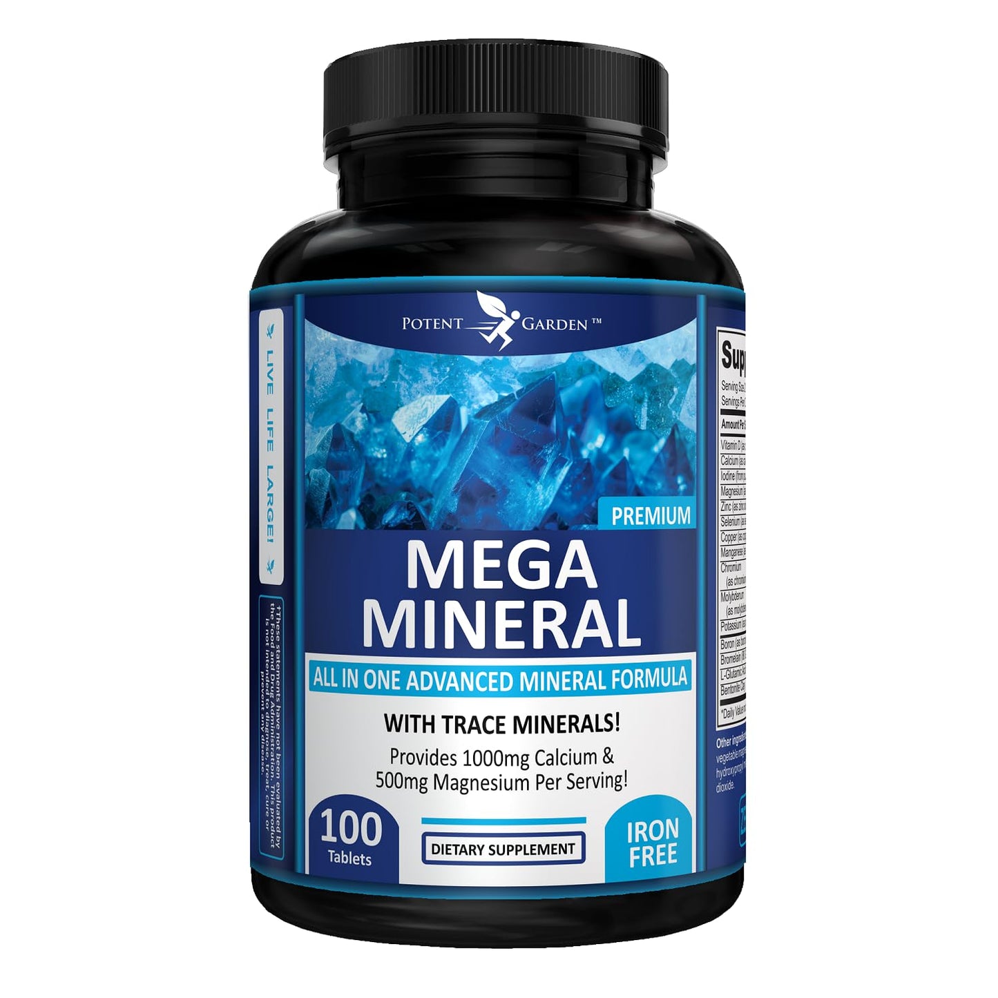 Potent Garden Mega Mineral Supplement Complete Mineral Complex with Calcium Magnesium Zinc Potassium Boron Selenium Chromium & 72 Trace - dailyvitalstore