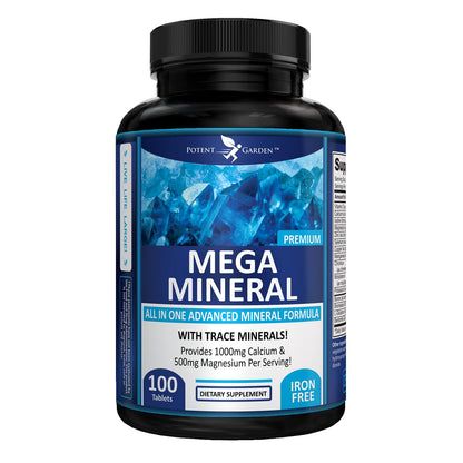 Potent Garden Mega Mineral Supplement Complete Mineral Complex with Calcium Magnesium Zinc Potassium Boron Selenium Chromium & 72 Trace - dailyvitalstore