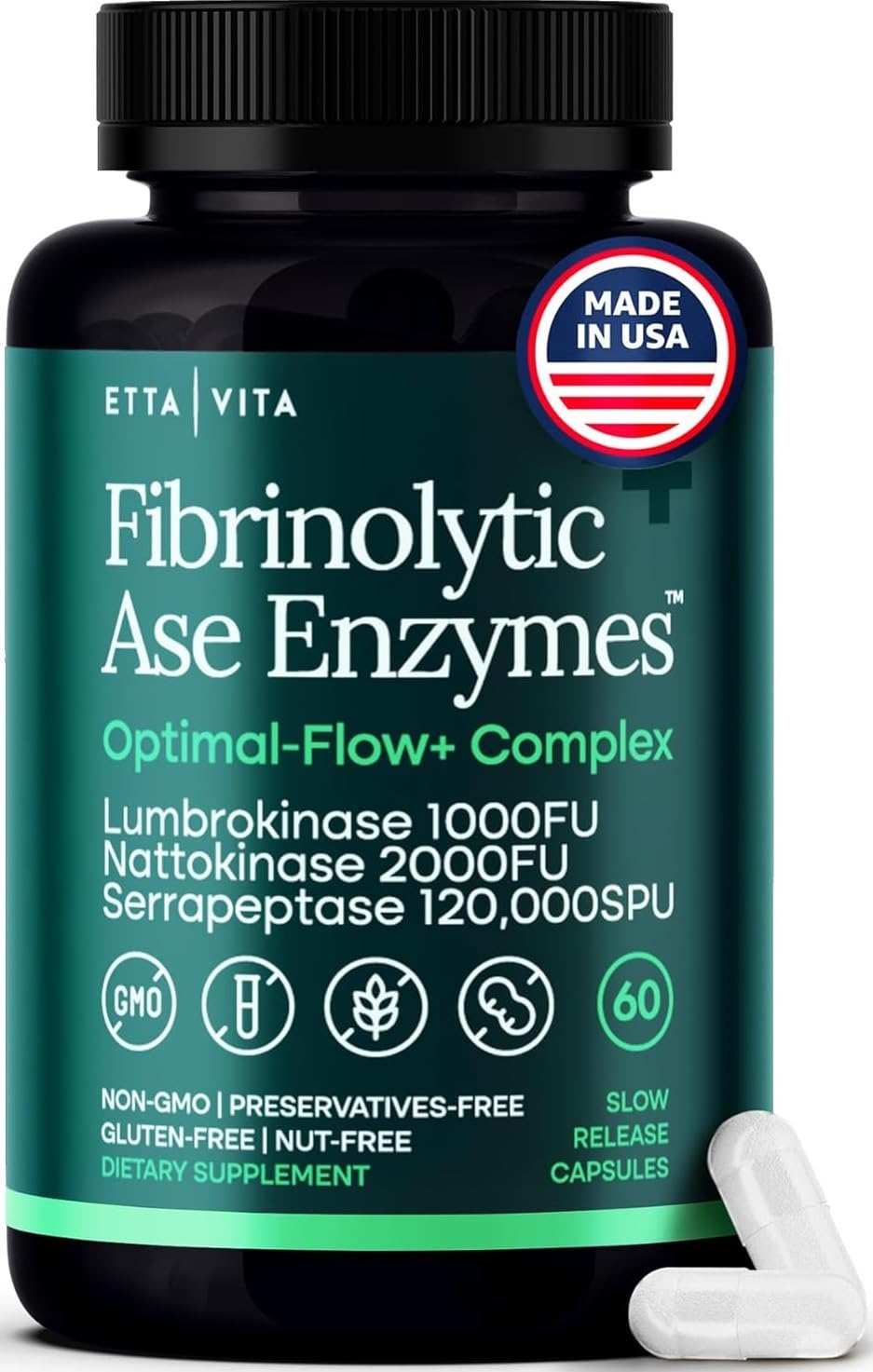 Potent Nattokinase 4000 FU Serrapeptase 240000 SPU Lumbrokinase 2000 FU Supplement - Proteolytic Enzymes Capsules for Energy Support, Digestion, Detox, Cognition & Gut Health for Men & Women - dailyvitalstore