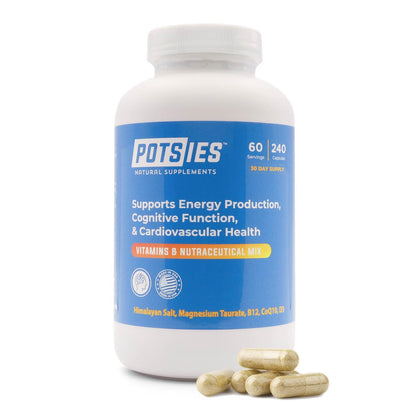 Potsies POTS Supplement Vitamin & Nutraceutical Mix Capsules for Pots Syndrome | POTS Management Essentials | 240 Capsules - 30 Day Supply - dailyvitalstore