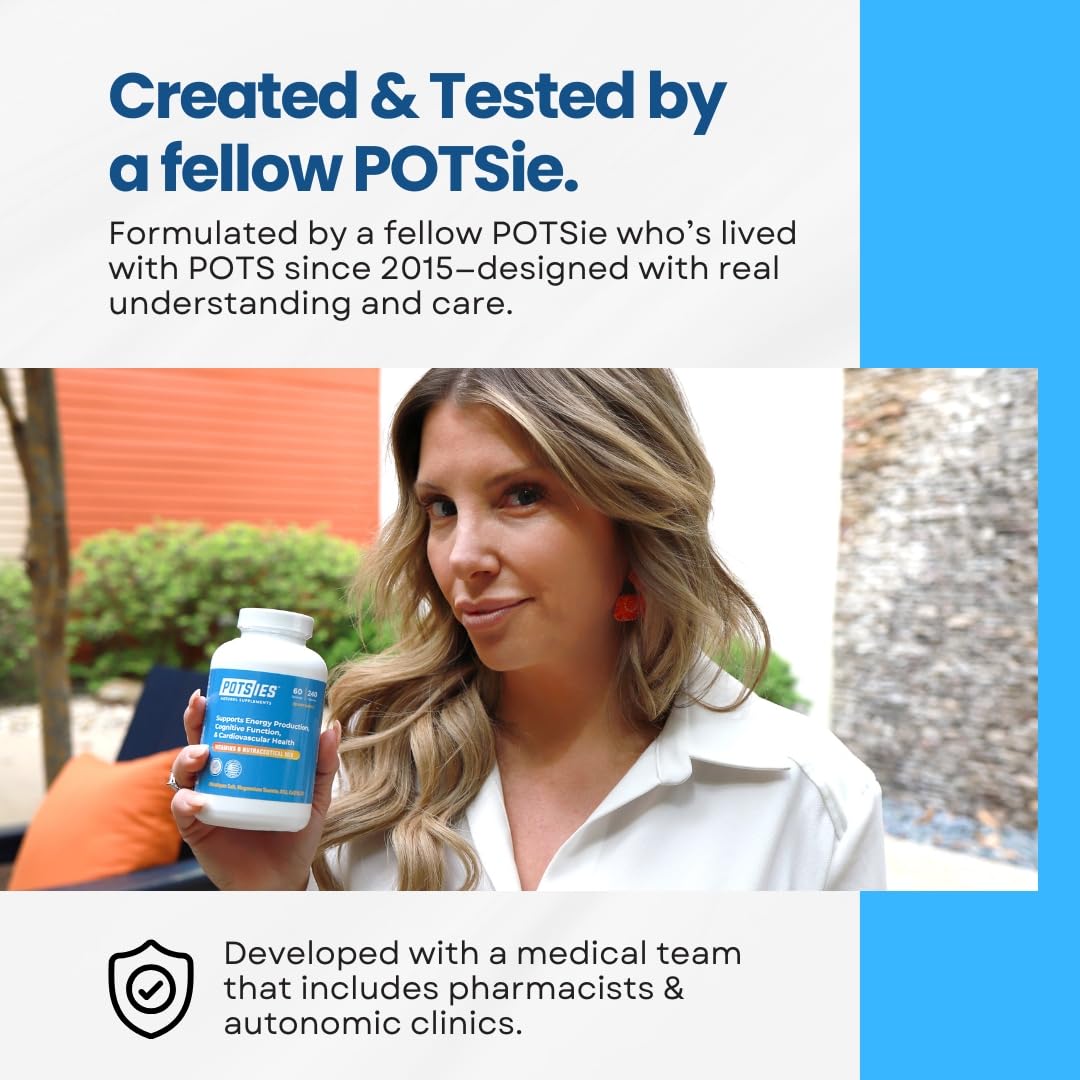 Potsies POTS Supplement Vitamin & Nutraceutical Mix Capsules for Pots Syndrome | POTS Management Essentials | 240 Capsules - 30 Day Supply - dailyvitalstore