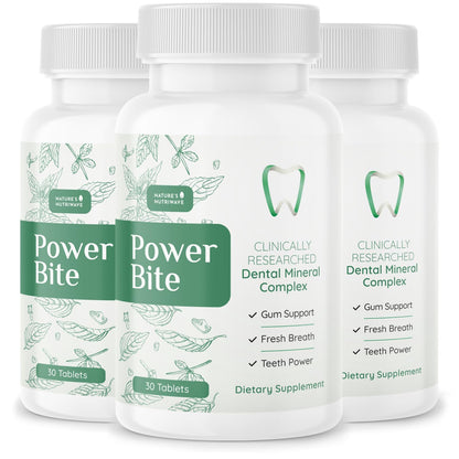 Power Bite Tablets – Mineral Complex with Calcium, Xylitol, Myrrh & Clove Oil – Natural Chewable Formula – Made in USA, Non-GMO, GMP Certified – 30 Tablets – 3 Month Supply - dailyvitalstore