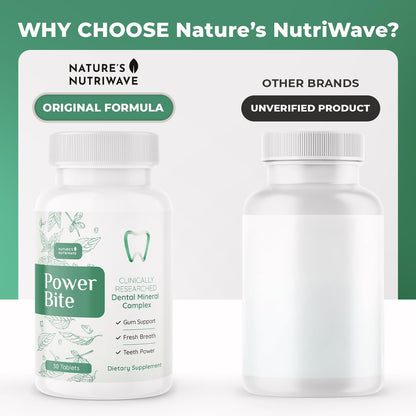 Power Bite Tablets – Mineral Complex with Calcium, Xylitol, Myrrh & Clove Oil – Natural Chewable Formula – Made in USA, Non-GMO, GMP Certified – 30 Tablets – 3 Month Supply - dailyvitalstore