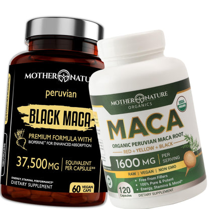 Powerful Maca Blend for Men – Black, Red & Yellow Maca Capsules | Supports Energy, Stamina & Endurance | Promotes Hormonal Balance & Vitality - dailyvitalstore