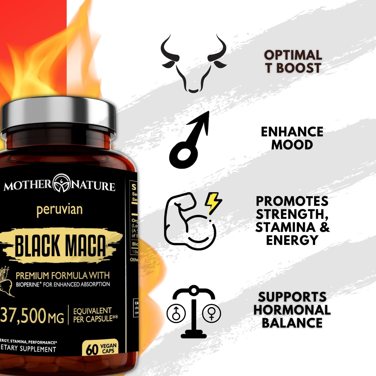 Powerful Maca Blend for Men – Black, Red & Yellow Maca Capsules | Supports Energy, Stamina & Endurance | Promotes Hormonal Balance & Vitality - dailyvitalstore