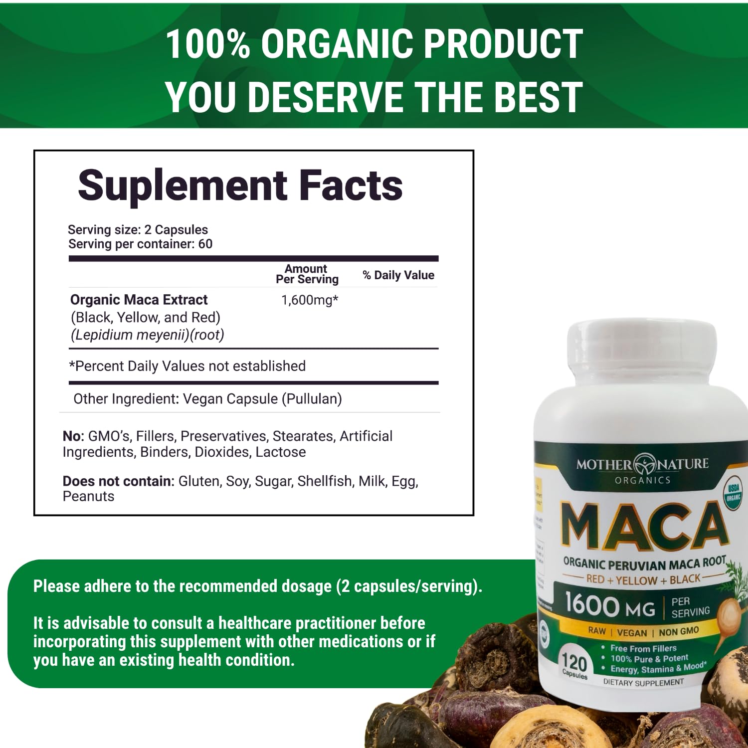 Powerful Maca Blend for Men – Black, Red & Yellow Maca Capsules | Supports Energy, Stamina & Endurance | Promotes Hormonal Balance & Vitality - dailyvitalstore