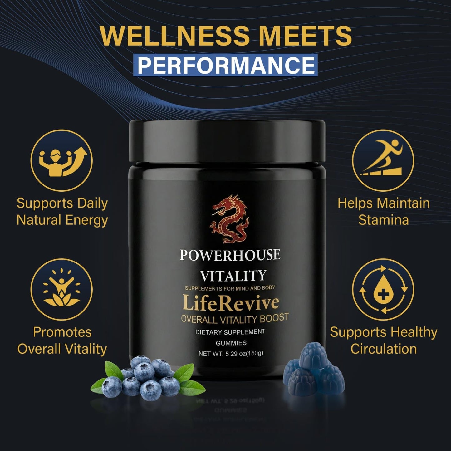 Powerhouse Vitality LifeRevive - Overall Vitality Boost | Vitamin Gummies for Men & Women - dailyvitalstore