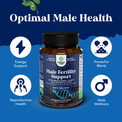 Pre Conception Male Fertility Supplement - Semen Volume Booster with CoQ10, Maca Root, Methyl Folate & D-Aspartic Acid - Mens Fertility Supplement for Sperm Motility - Conception for Him - 90 Count - dailyvitalstore