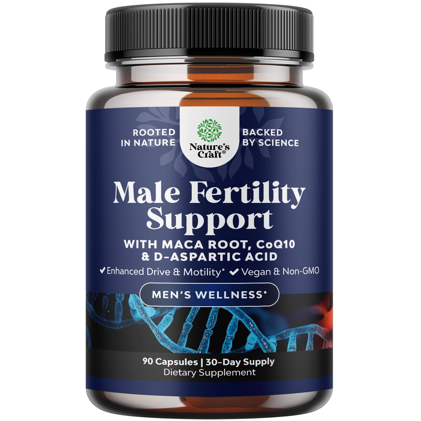 Pre Conception Male Fertility Supplement - Semen Volume Booster with CoQ10, Maca Root, Methyl Folate & D-Aspartic Acid - Mens Fertility Supplement for Sperm Motility - Conception for Him - 90 Count - dailyvitalstore