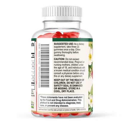Prebiotic Fiber Gummies - 4g Dietary Fiber Per Serving - Extra Strength Daily Supplement for Adults - Tasty Strawberry Flavor - Plant Based Digestive - dailyvitalstore