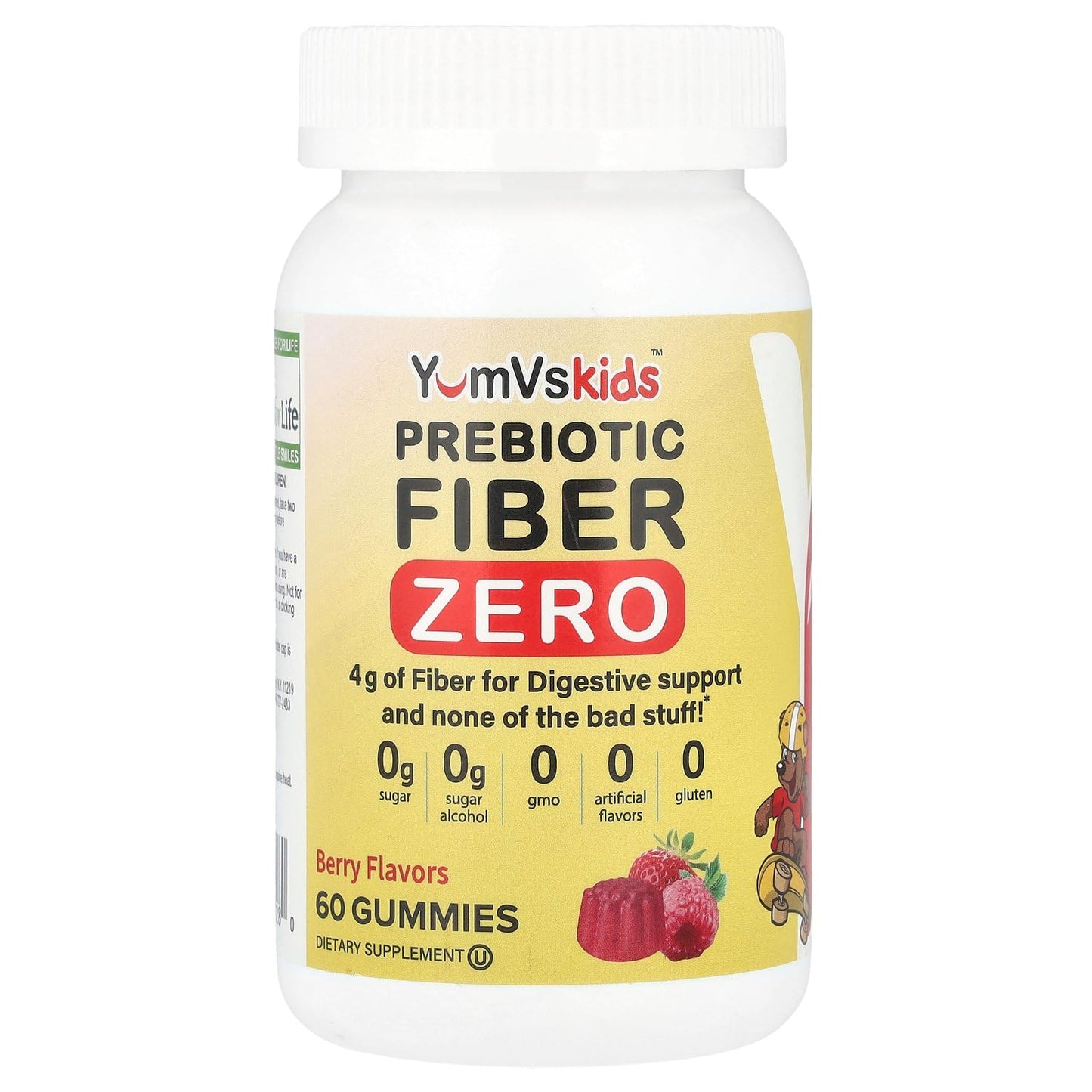 Prebiotic Fiber Zero Gummies for Kids by YumVs | Keto Sugar Free Gummy Chews for Toddlers |4g Fiber for Children Constipation Support - dailyvitalstore