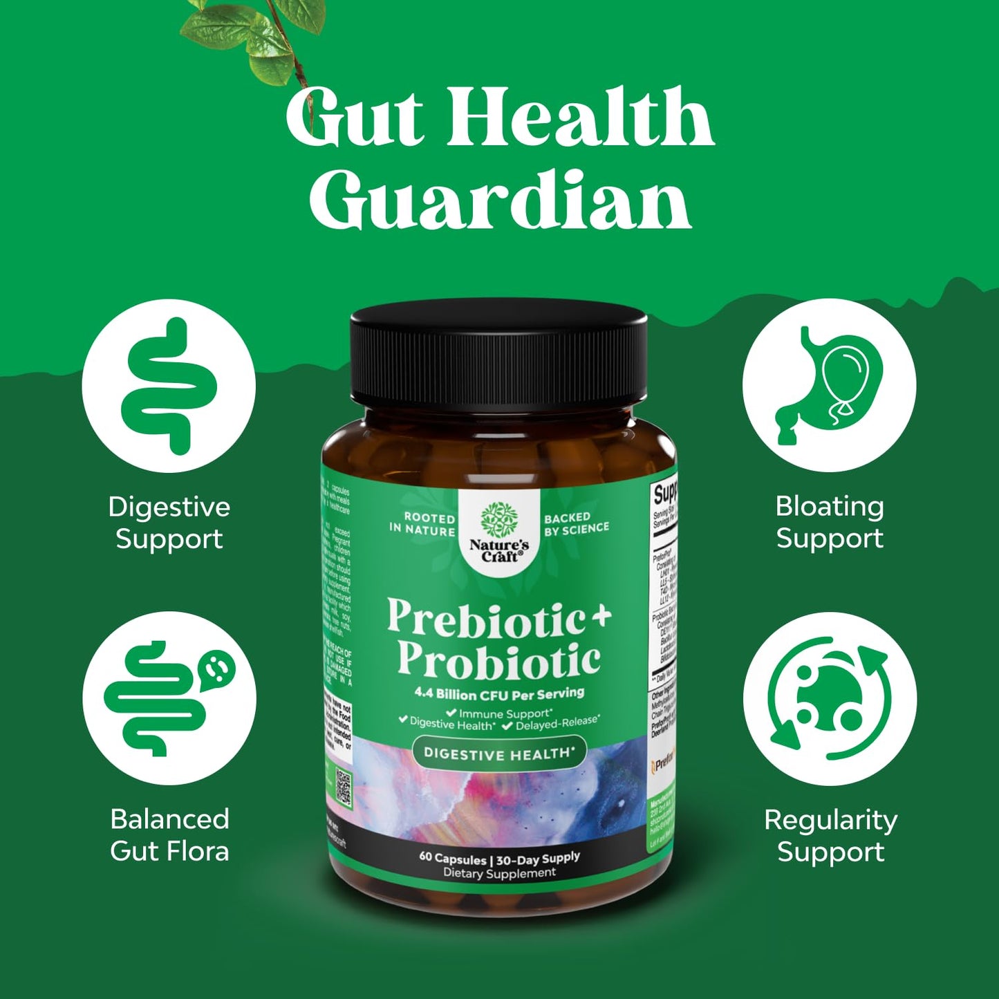 Prebiotics and Probiotics Gut Health Supplement-Super Potent Digestive Health Acidophilus Probiotic Capsules with Men & Womens Probiotics & Prebiotics - dailyvitalstore