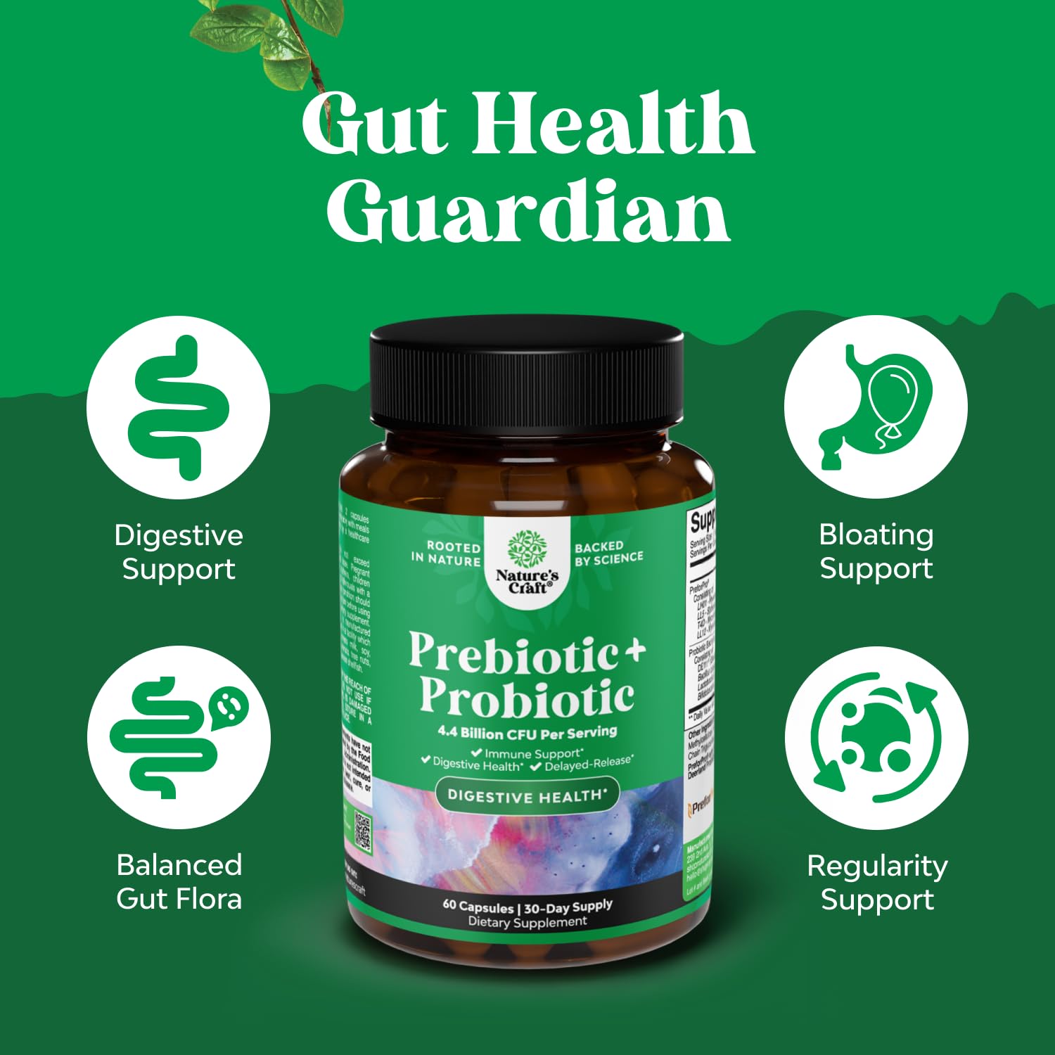 Prebiotics and Probiotics Gut Health Supplement-Super Potent Digestive Health Acidophilus Probiotic Capsules with Men & Womens Probiotics & Prebiotics - dailyvitalstore