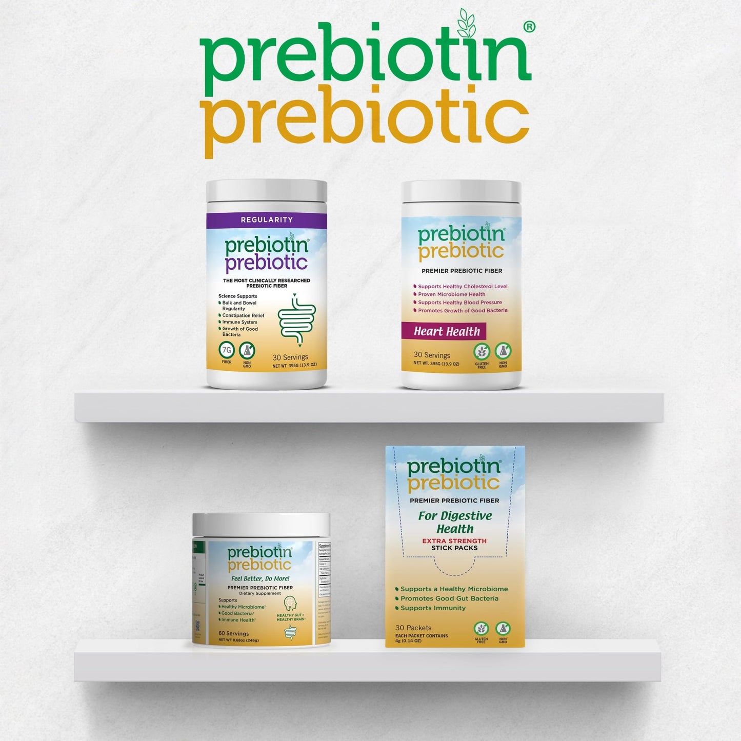 Prebiotin Prebiotic Fiber Supplement Powder 8.68 oz Supports Digestive Health High Fiber, Boosts Probiotics, Reduces Hunger All-Natural, Gluten-Free - dailyvitalstore