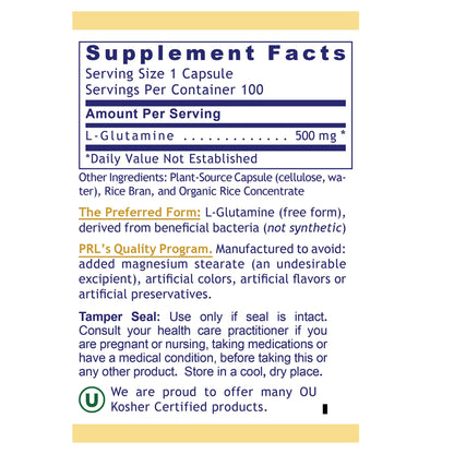 Premier Glutamine by Premier Research Labs - 100 caps - dailyvitalstore
