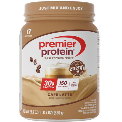Premier Protein Powder, Café Latte, 30g Protein, 95mg Caffeine for Energy, No Added Sugar, 100% Whey Protein, Keto Friendly - dailyvitalstore