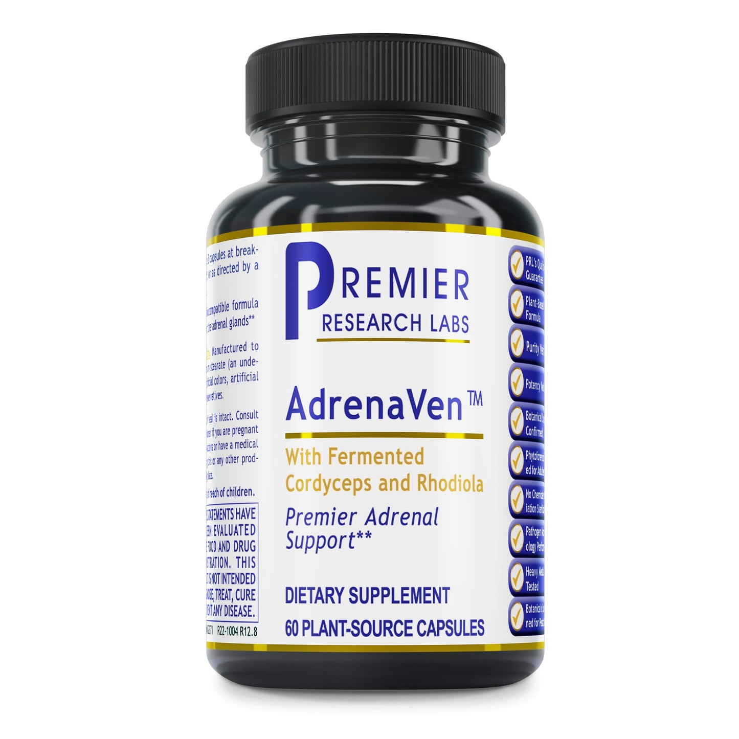 Premier Research Labs 30 Servings-AdrenaVen - Adrenal Health Supplement, Supports Adrenal Gland Health and Stress Response - Organic Adrenal Health - 60 Plant-Source Capsules - dailyvitalstore