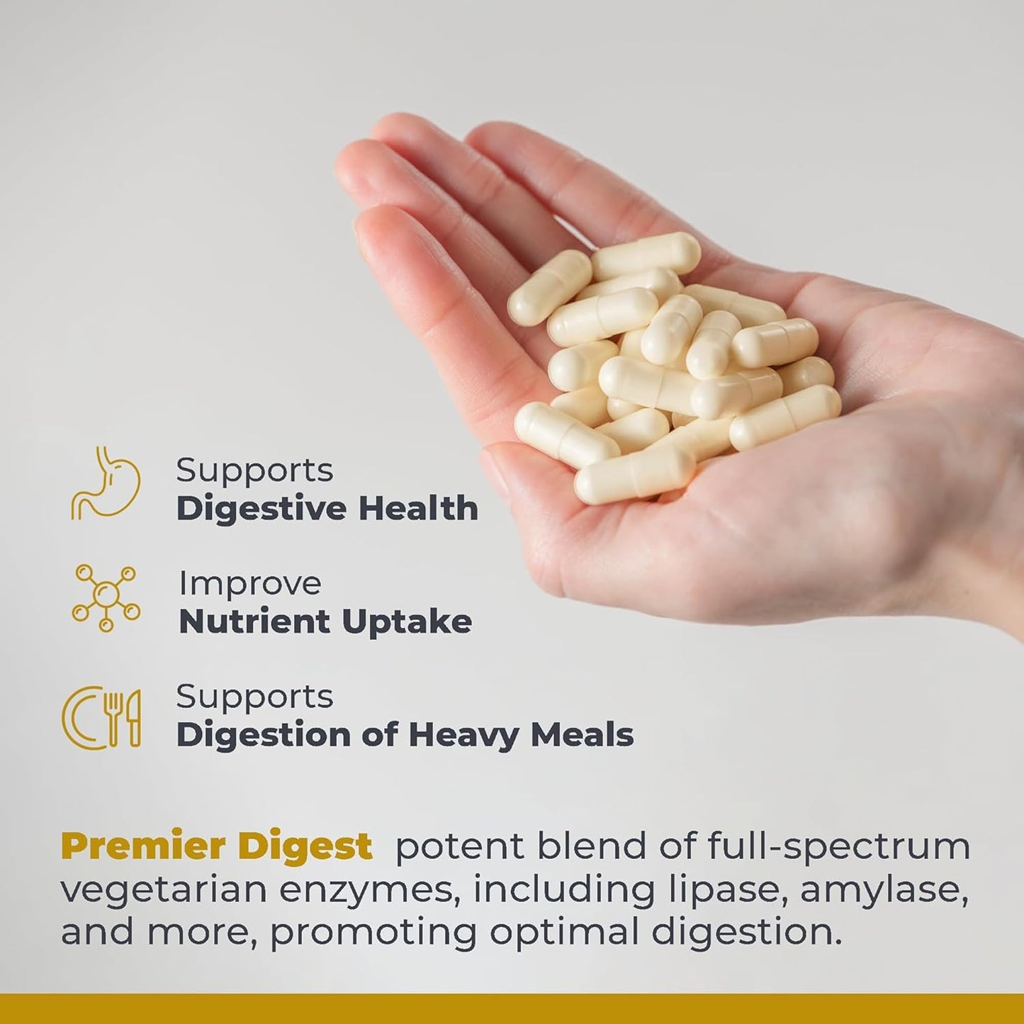 Premier Research Labs Active Digestive Enzymes with Probiotic and Prebiotics - Promotes Full-Spectrum Digestive Support - with Amylase, Protease & Lipase, 60 Plant-Sourced Capsules - dailyvitalstore