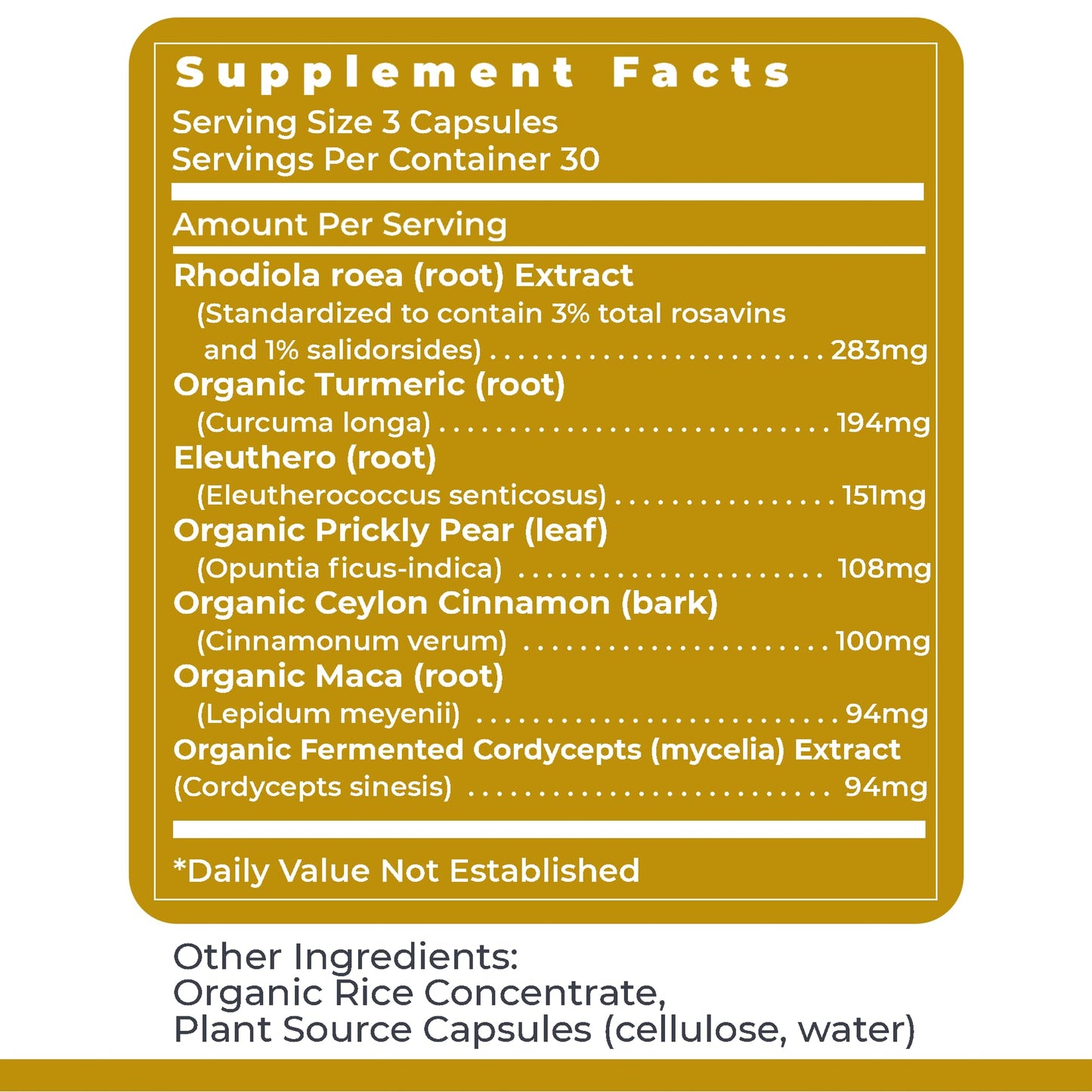 Premier Research Labs Adaptogen-R3 Supplement - Rhodiola Rosea Supplement with Maca Root, Adaptogen Complex for Stress, Heart & Metabolic Health - 90 Vegetarian Capsules - dailyvitalstore