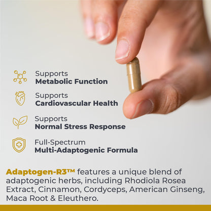 Premier Research Labs Adaptogen-R3 Supplement - Rhodiola Rosea Supplement with Maca Root, Adaptogen Complex for Stress, Heart & Metabolic Health - 90 Vegetarian Capsules - dailyvitalstore