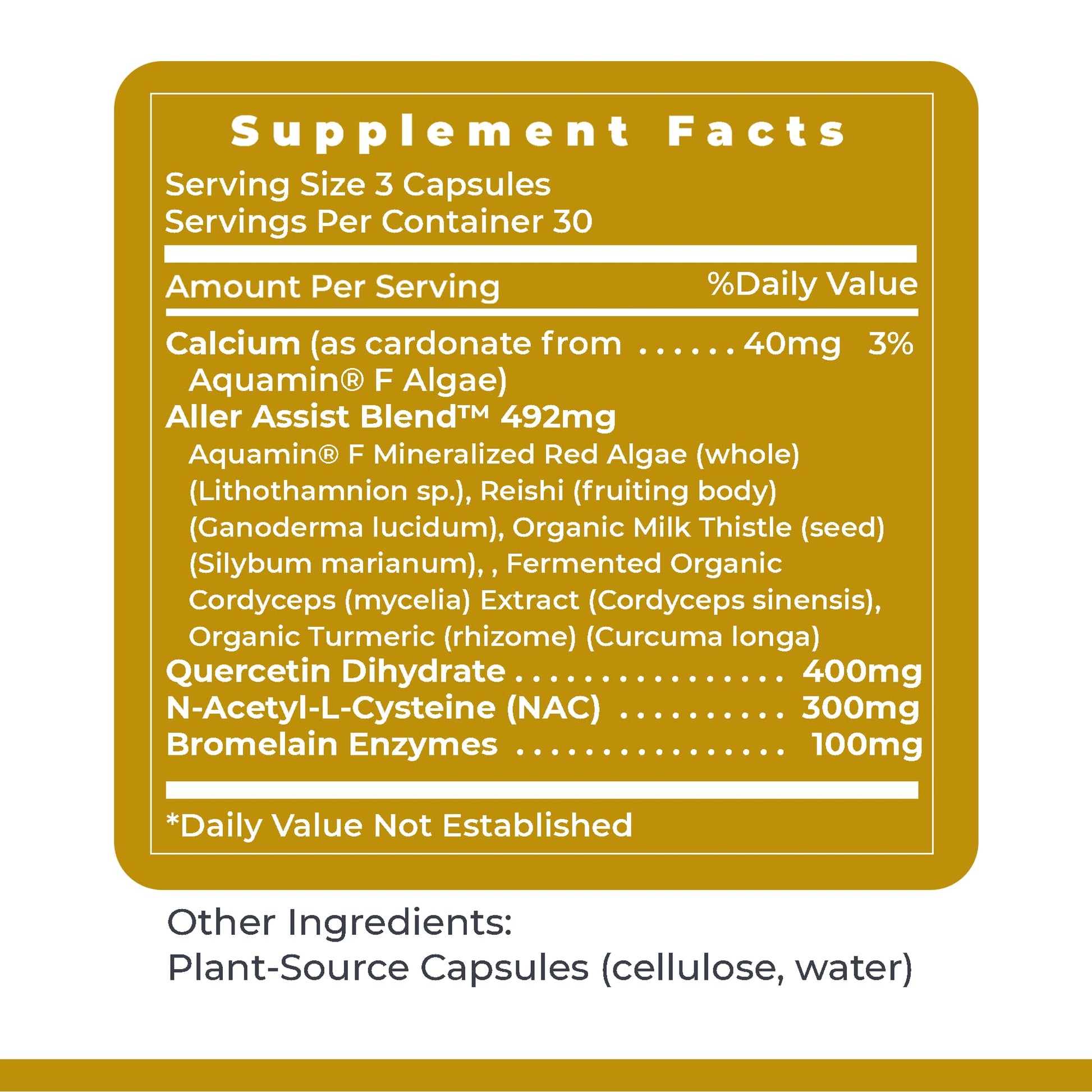 Premier Research Labs AllerCaps - A Lung Health Supplement with NAC/N-Acetyl Cysteine, Featuring Bromelain, Reishi Mushroom & Quertecin, Immune Support Formula - 60 Vegetarian Capsules - dailyvitalstore