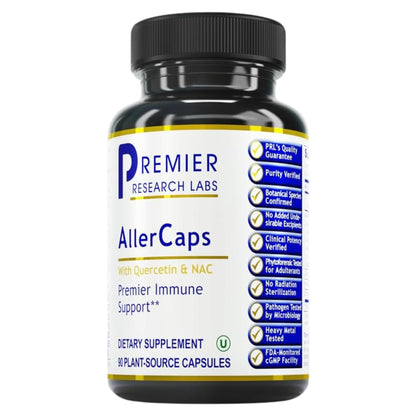 Premier Research Labs AllerCaps - A Lung Health Supplement with NAC/N-Acetyl Cysteine, Featuring Bromelain, Reishi Mushroom & Quertecin, Immune Support Formula - 60 Vegetarian Capsules - dailyvitalstore
