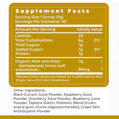 Premier Research Labs Aloe Powder - Aloe Vera Powder, Aloe Vera Drink Mix for Skin and Digestion, Aloe Barbadensis Leaf Extract with Acemannan, Freeze Dried - Mixed Berry, 7.4 Oz (30 Servings) - dailyvitalstore