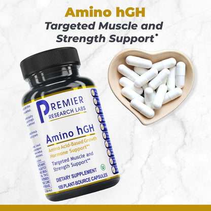 Premier Research Labs Amino HGH - HGH Supplements for Men, HGH Supplements for Women, Amino Acids, L-Arginine, L-Lysine, HGH Enhancer, Support Human Growth Hormone and Muscle Growth - 105 Capsules - dailyvitalstore