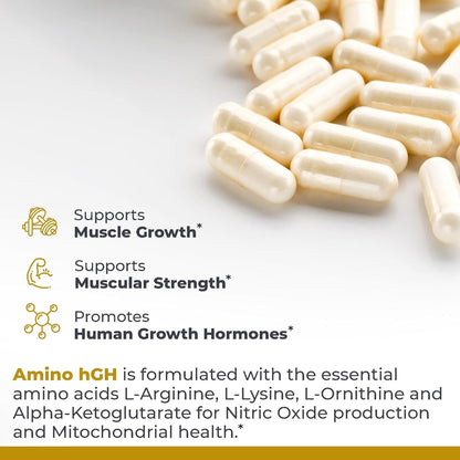Premier Research Labs Amino HGH - HGH Supplements for Men, HGH Supplements for Women, Amino Acids, L-Arginine, L-Lysine, HGH Enhancer, Support Human Growth Hormone and Muscle Growth - 105 Capsules - dailyvitalstore