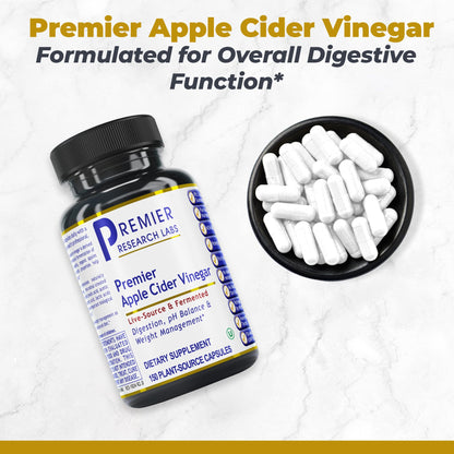 Premier Research Labs Apple Cider Vinegar Capsules - ACV Capsules, Apple Cider Vinegar Pills, Supplement for Digestion, pH Balance, Microbiome Health for Women and Men - 150 Vegetarian Capsules - dailyvitalstore