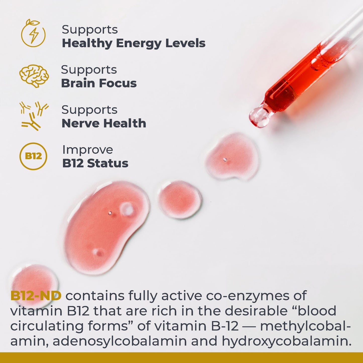Premier Research Labs B12-ND - Vitamin B12 Liquid, B12 Vitamins, B12 Drops, B-12 Tincture with Methylcobalamin, Adenosylocobalamin, Hydroxcobalamin, 1000 mcg B12 Per Serving - 2 Fl Oz - dailyvitalstore