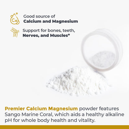 Premier Research Labs Calcium Magnesium Powder - Natural Coral Calcium Powder for Bone Health, Mix with Water for Alkaline PH Balance - 8 oz - dailyvitalstore