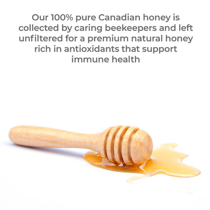Premier Research Labs Canadian Gold Honey - Raw Honey, Pure Honey, Raw Unpasteurized Honey, Unfiltered, 100% Pure, Sugar-Free, Unprocessed Wildflower Honey - 1 lb Jar - dailyvitalstore