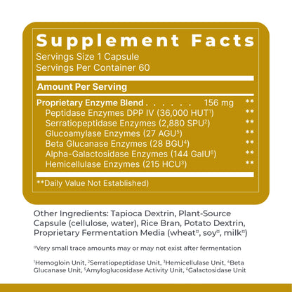 Premier Research Labs Digestase-SP - Enzymes for Digestion, Fermented Digestive Enzymes for Women & Men, Gut Health Support Pills with Peptidase, Hemicellulase - 60 Vegetarian Capsules - dailyvitalstore