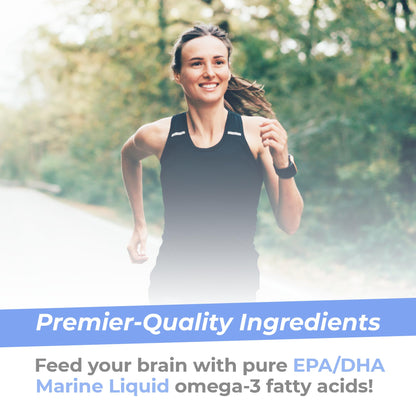 Premier Research Labs EPA/DHA Marine Liquid - Omega 3 Fish Oil Liquid, Omega 3 Liquid Fish Oil Supplement for Adults, Joint, Heart, & Brain Health Support - 8 Fl Oz Bottle - dailyvitalstore