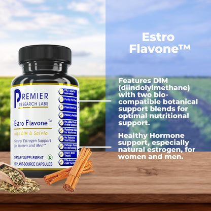 Premier Research Labs Estro Flavone - DIM Supplement, DIM Complex, DIM for Men & Women, Diindolylmethane Estrogen Support, Hormone Balance Support - 60 Vegetarian Capsules - dailyvitalstore