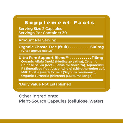 Premier Research Labs Fem Balance FX- Chasteberry Supplement for Women Hormone Balance Support, Chaste Tree Supplement w/Organic Chasteberry Extract, Natural Support for Women- 60 Vegetarian Capsules - dailyvitalstore