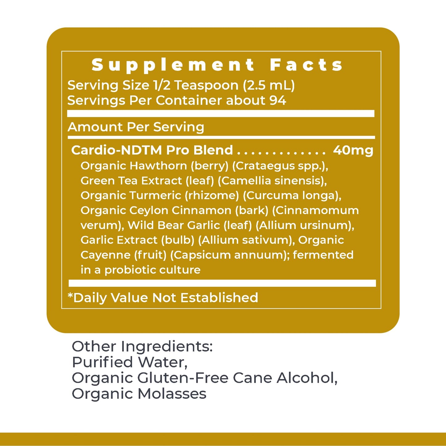 Premier Research Labs Fermented Cardio-ND - Cardio Heart Health, Cardio Support Liquid Fermented in Probiotics for Women, Men, Adults, Supports Heart Health with Hawthorne Berry - 8 fl oz Bottle - dailyvitalstore