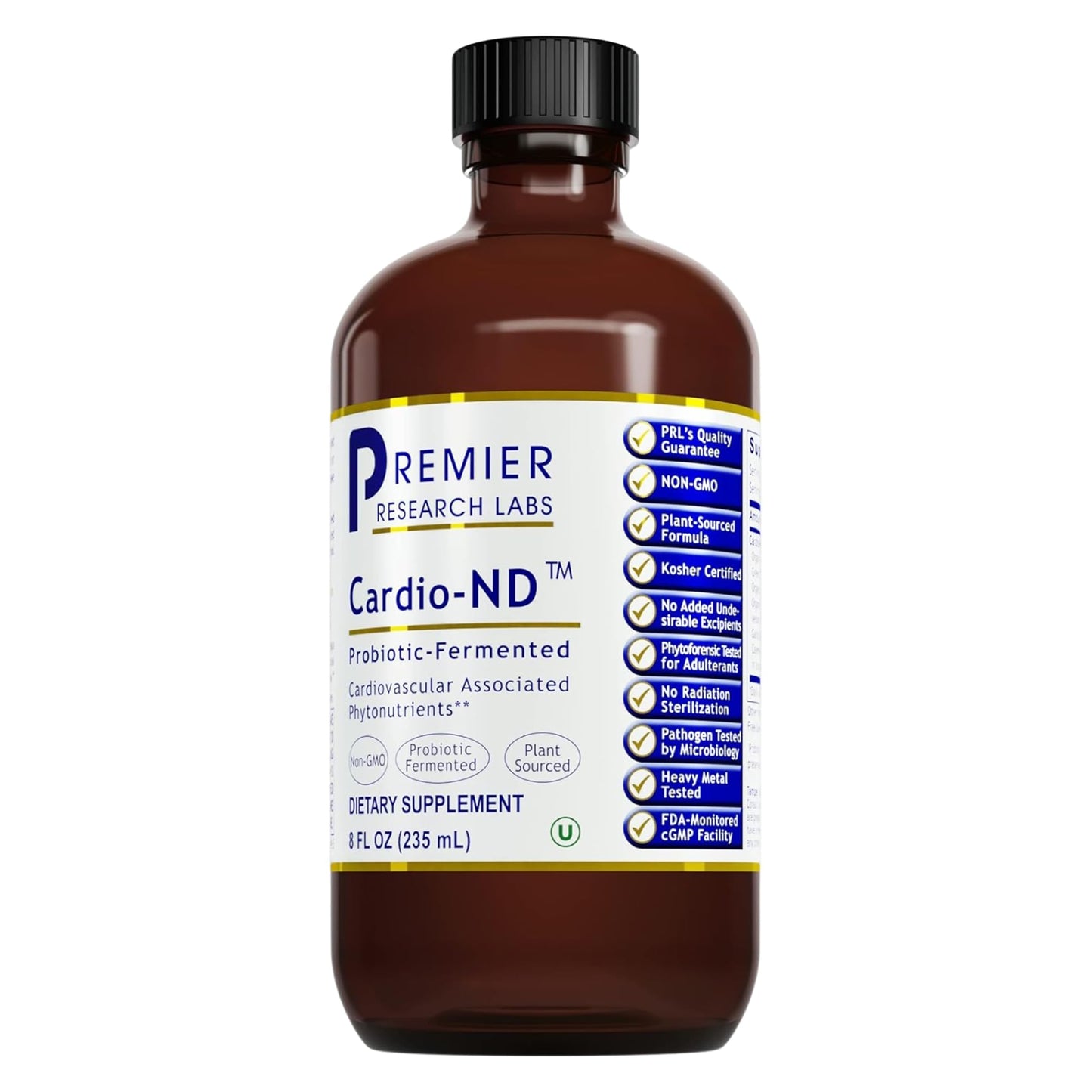 Premier Research Labs Fermented Cardio-ND - Cardio Heart Health, Cardio Support Liquid Fermented in Probiotics for Women, Men, Adults, Supports Heart Health with Hawthorne Berry - 8 fl oz Bottle - dailyvitalstore