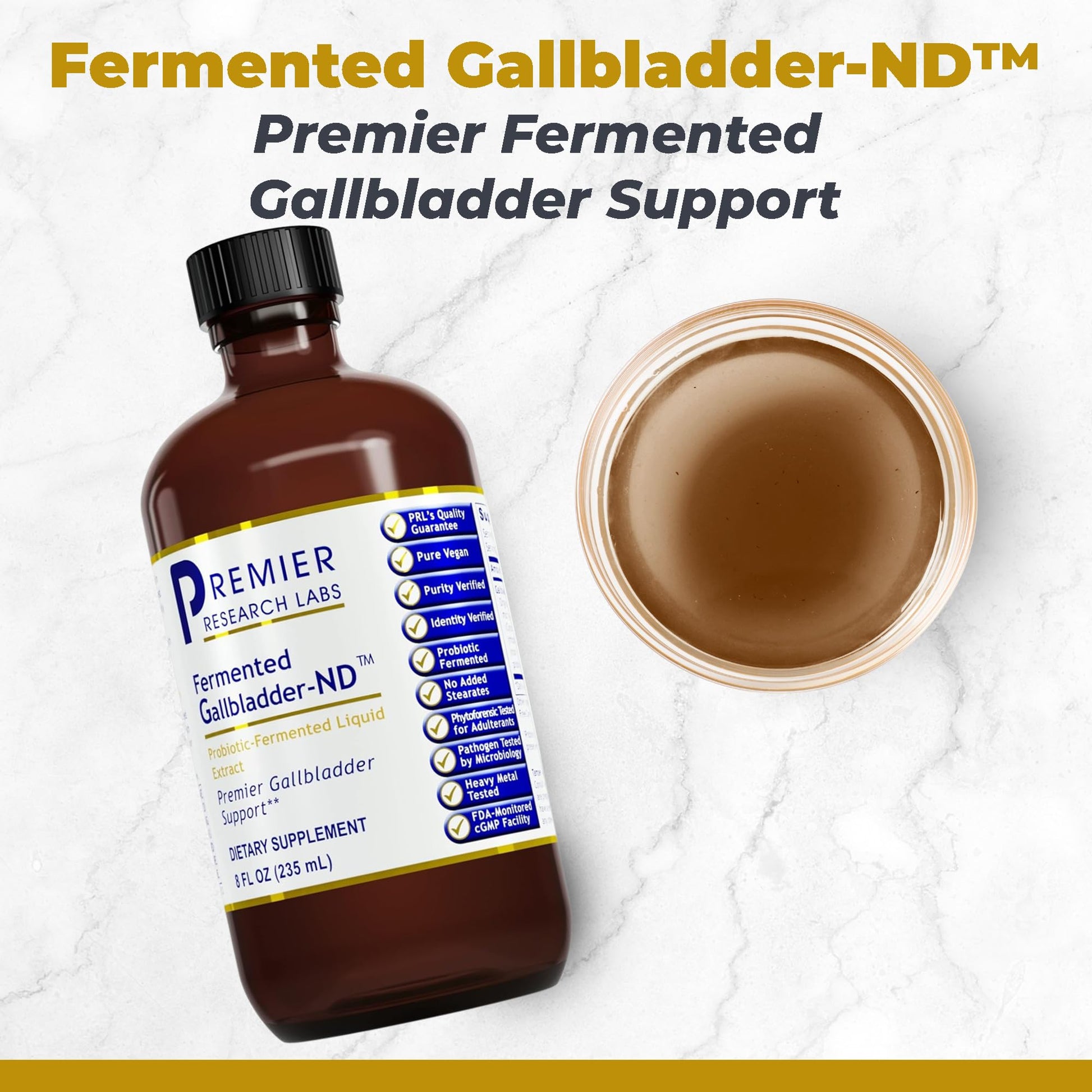 Premier Research Labs Fermented Gallbladder-ND - Gallbladder Cleanse, Milk Thistle and Artichoke Extract, Milk Thistle Liquid Drops, Tincture Supplement with Antioxidants, Turmeric - 8 Fl Oz Bottle - dailyvitalstore