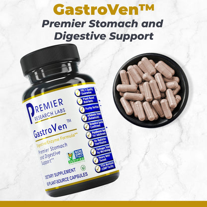 Premier Research Labs GastroVen - Digestive Enzymes for Women & Men, Digestive Health Supplement, Supports Healthy Gut Microbiome w/Bromelain, Ginger - 60 Capsules - dailyvitalstore