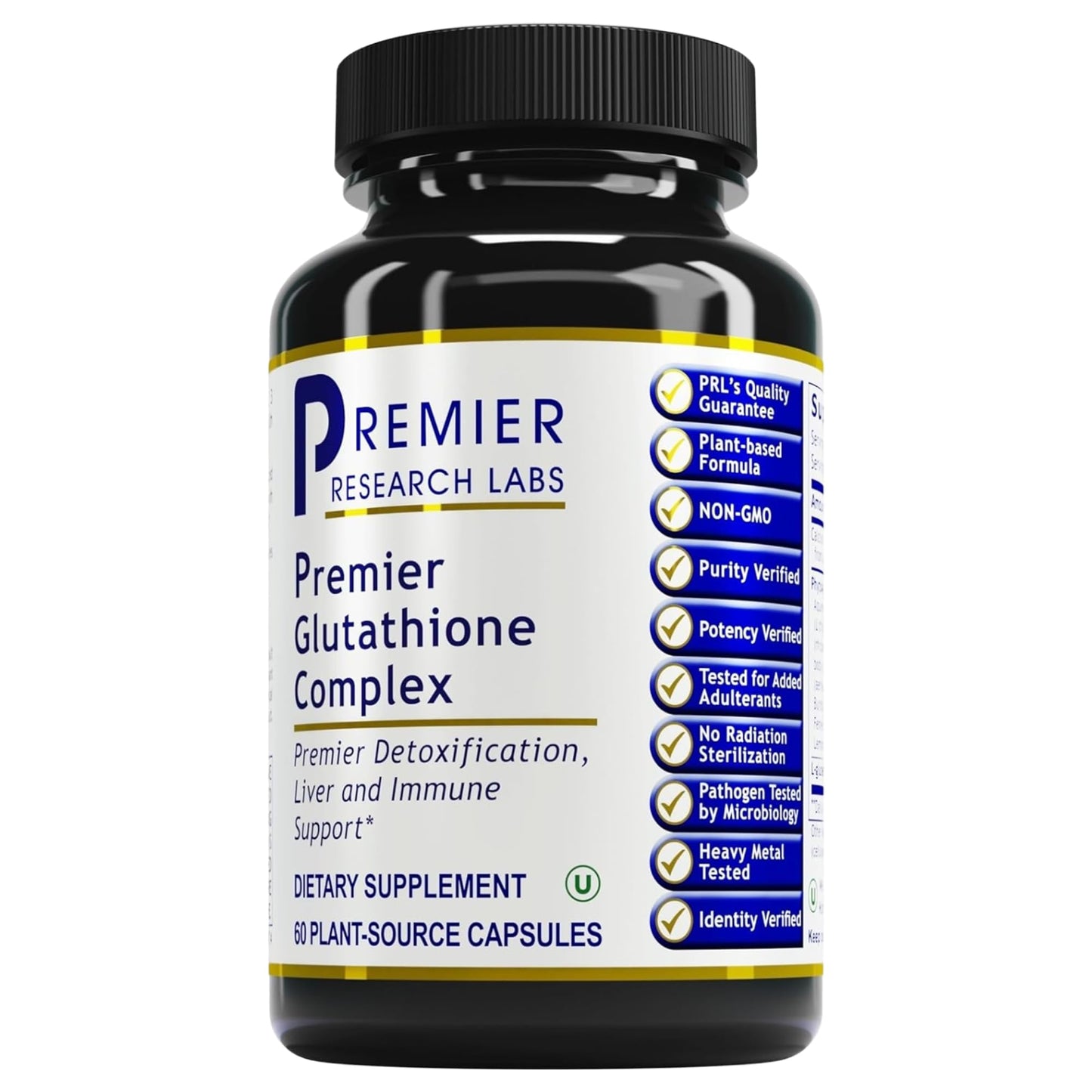 Premier Research Labs Glutathione Complex - Liver & Immune Support Supplement - Glutathione Pill for Natural Liver Cleanse - 60 Vegetarian Capsules - dailyvitalstore