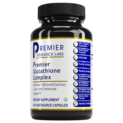 Premier Research Labs Glutathione Complex - Liver & Immune Support Supplement - Glutathione Pill for Natural Liver Cleanse - 60 Vegetarian Capsules - dailyvitalstore
